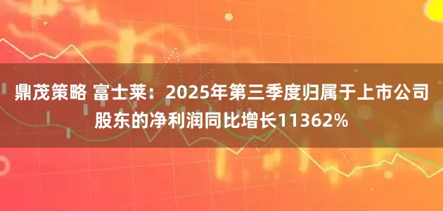 鼎茂策略 富士莱：2025年第三季度归属于上市公司股东的净利润同比增长11362%
